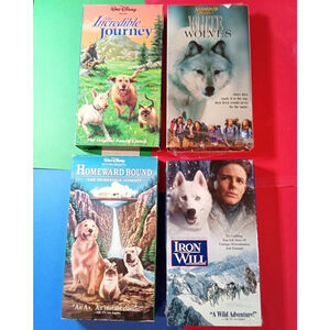 Family Adventure VHS Lot (4) Homeward Bound, Incredible Journey, Iron Will + 1